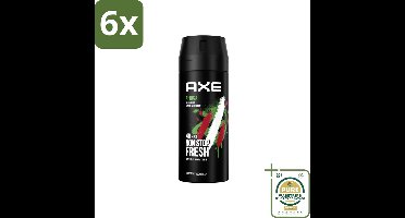 Axe – Deodorant – Africa – 150 ml - Voordeelverpakking - 6 stuks - Lichaamsgeur - Zinktechnologie