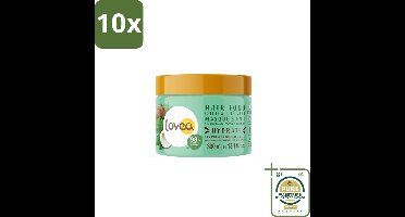10 x Lovea – Haarmasker – Kokos & Groene Thee 3-in-1 – Herstellend en verzachtend – 390 ml - Grootverpakking - Kabel - Kabels - Kabelsysteem - Kabelsysteem