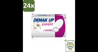 Demak'Up – Wattenpads Duo Maxi – 100% katoen & biologisch afbreekbaar – 50 wattenschijfjes - Voordeelverpakking - 24 stuks - Huid verzorgen - Katoen wattenpads