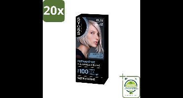 20 x SYOSS - Permanent Coloration 10-55 - Haarverf - Permanente Haarkleuring - Ultra Platina Blond - Grijsdekking - Grootverpakking - Permanente Haarkleur - Platinum Blond - Grijsdekking - Keratine - Haarkleur