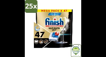 25 x Finish - Vaatwasmiddel - Ultimate Plus All in One Regular - Krachtige Alles-in-1 Reiniging - 47 capsules - Grootverpakking - Vaatwastablet - Vaatwasser Tabletten - Vaatwasser Reiniging - Vaatwasser Capsules - Alles-in-één Vaatwasmiddel