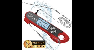 Vleesthermometer - Digitale BBQ Thermometer - Oventhermometer met Externe Sonde - Rood