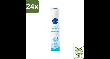 Nivea - Deodorant Spray - Fresh Natural - 0% Aluminium - 200 ml - Voordeelverpakking - 24 stuks - NIVEA deodorant - Deodorant spray