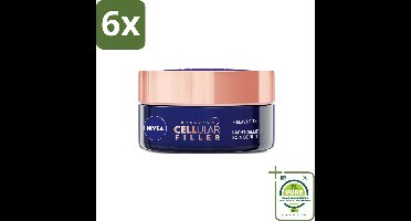 NIVEA - Nachtcrème - CELLular Expert Lift Anti-Veroudering - Voor alle huidtypes - Met Bakuchiol & Hyaluronzuur - Verhoogt collageen & anti-rimpel - 50 ml - Voordeelverpakking - 6 stuks - Nivea anti-rimpel crème - Nachtcrème