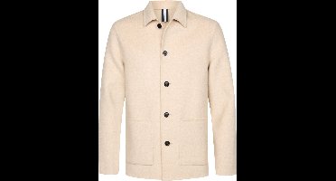 Overshirt Profuomo beige effen normale fit