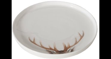 Decoratief dienblad rendier gewei. 26cm Boltze - keramiek