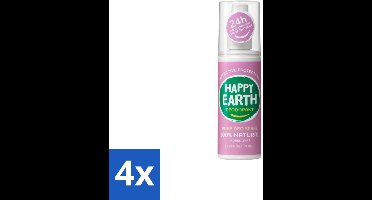 Happy Earth – Deodorant Spray – 100% Natuurlijk Lavender Ylang – 100 ml - Voordeelverpakking - 4 stuks