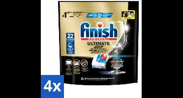 Finish - Vaatwasmiddel - Ultimate Plus Vaatwastabletten Regular - Krachtige Alles-in-1 Reiniging - 22 capsules - Voordeelverpakking - 4 stuks