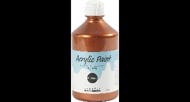 Acrylverf Metallic, metallic, metallic koper, 500 ml/ 1 fles
