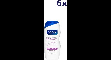 6x Sanex Shampoo 2in1 Alle Haartypen 250 ml