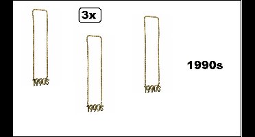 3x Ketting 1990s -Nineties/jaren 90 - 90s thema feest carnaval verjaardag fout feest