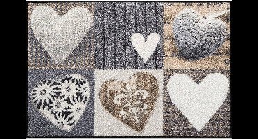 Schoonloopmat grijs - Deurmat 50x75 cm van stof