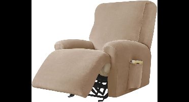 Stoelhoes - 1 stuk - 76,2D x 68,6B x 101,6H centimeter - Eenvoudige fluwelen elastische - Antislip - stof - Effen - Machinewas - Kleur : camel