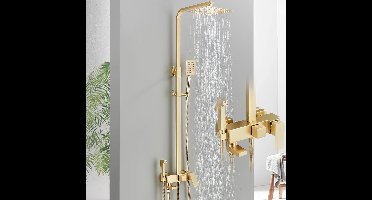 Doucheset – Douchekraan – Regendouche – Handdouche – Bidetspuit – Geborsteld Goud – Messing Materiaal – 360° Draaibare Handdouche