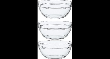 Saladeschaal Luminarc - Glas- Transparant - Set van 3 - Schaal - Ø 10cm - Koken - Fruit - Serveren