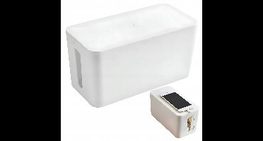 Kabelbox Organizer - Maat M - Wit - 32/13.8/13 cm - Stekkerdoos Opbergbox - Voor Kabels & Laders