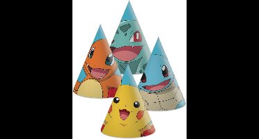Pokémon Papieren feesthoedjes FSC 6 stuks
