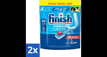 2 x Finish - Vaatwasmiddel - Power All in One Regular - Effectieve Alles-in-1 Reiniging - 80 capsules - Vaatwastabletten - Vaatwasser - Vaatwas - Schone Vaat - Vaatwasmiddel