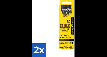 2 x Got2B - 2-in-1 Gel - Brows & Edges Zwart - 16 ml - Wenkbrauwen En Haarranden - Gestylde Brows - Haarranden - Zwart Gel - 2-in-1 Gel
