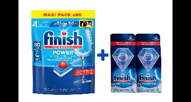 Finish - Voordeelverpakking - 1x Powerball vaatwastabletten 80stuks + 2 protector