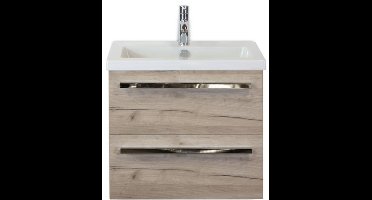 Seville Badmeubelset 60 cm - Craft Oak - Keramische Wastafel Wit Djazz