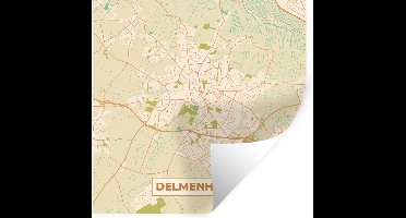 Muurstickers - Sticker Folie - Delmenhorst - Plattegrond - Kaart - Stadskaart - Vintage - 30x30 cm - Plakfolie - Muurstickers Kinderkamer - Zelfklevend Behang - Zelfklevend behangpapier - Stickerfolie