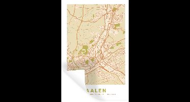 Muurstickers - Sticker Folie - Plattegrond - Kaart - Aalen - Vintage - Stadskaart - 20x30 cm - Plakfolie - Muurstickers Kinderkamer - Zelfklevend Behang - Zelfklevend behangpapier - Stickerfolie
