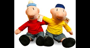 Buurman en Buurman Pluche Knuffel Set (Geel/Rood) 35 cm