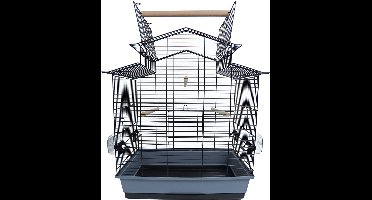 Interzoo Vogelkooi Iza 3 Cabrio Zwart/Grijs