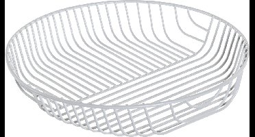 Fruitschaal - wit - metaal - 30 x 30 cm - Fruitschalen/fruitmanden - Basic model