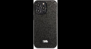 Karl Lagerfeld Saffiano Plaque Back Case - Geschikt voor Apple iPhone 13 Pro (6.1") - Zwart