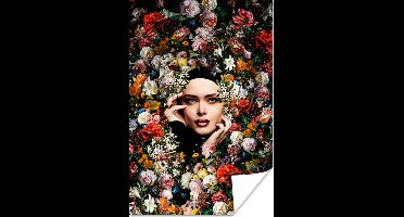 Poster Bloem - Vrouwen - Portret - Botanisch - 20x30 cm