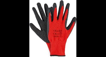 Rode/zwarte werkhandschoenen met latex coating 6 paar maat L - Werkhandschoenen - Klusartikelen - Tuinartikelen