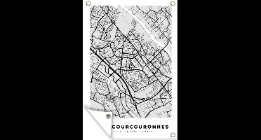 Tuindecoratie Stadskaart - Frankrijk - Kaart - Évry-Courcouronnes - Plattegrond - 40x60 cm - Tuinposter - Tuindoek