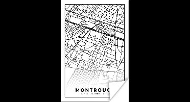 Poster Stadskaart – Plattegrond – Montrouge - Kaart – Frankrijk - Zwart wit - 20x30 cm