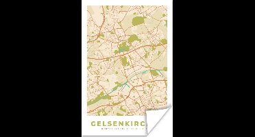 Poster Plattegrond - Gelsenkirchen - Kaart - Vintage - Stadskaart - 20x30 cm