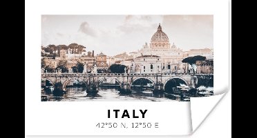Poster Rome - Skyline - Italië - Zomer - 30x20 cm