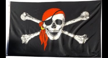 *** Grote Piraten Vlag 150x90cm - Piraat - Doodshoofd  - van Heble® ***