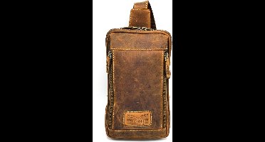 Hunters Crossbody Holster tas Buffelleer - Stijlvol en Praktisch - Ideaal voor op Vakantie  en Festivals - (bxhxd) ca. 15cm x 27cm x 6cm