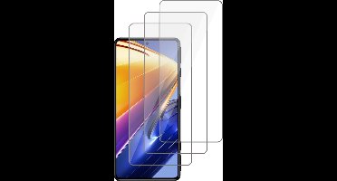 Screenprotector geschikt voor Xiaomi Poco F4 - Gehard Glas Beschermglas Tempered Glass Screen Protector - 3 Stuks