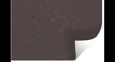Muurstickers - Sticker Folie - Patronen - Goud - Grijs - Bladeren - 30x20 cm - Plakfolie - Muurstickers Kinderkamer - Zelfklevend Behang - Zelfklevend behangpapier - Stickerfolie