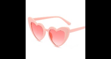 Zonnebril - Hartjes zonnebril - Hartshaped glasses - Festivalbril - Festival - Partybril - Roze - One size