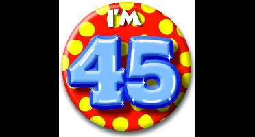 Verjaardags button I am 45