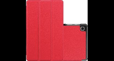 Hoes - Geschikt voor Samsung Galaxy Tab S6 Lite - Dun & Stevig - Trifold Bookcase - Hard Cover - Hardcover Book Case - Tablet Hoesje - Rood