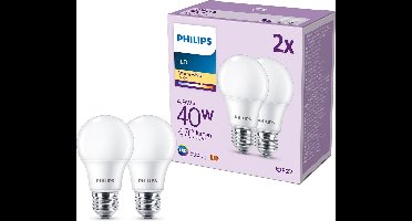 Philips LED Lamp Mat - 40 W - E27 - Warmwit licht - 2 stuks