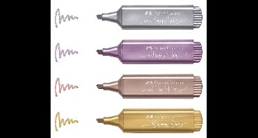 Faber Castell tekstmarker - metallic - 4 stuks assorti kleuren - markeerstift - FC-154640