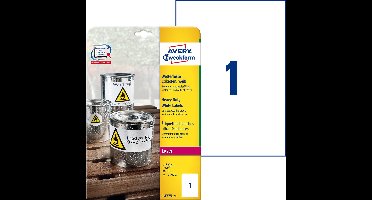 Avery Heavy Duty Laser Labels - Polyesteretiketten - A4 (210 x 297 mm) - 20 Stck. (20 Bogen x 1) - (L4775-20)