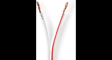 Nedis Speaker-Kabel - 2x 2.50 mm² - CCA - 25.0 m - Rond - PVC - Wit - Folieverpakking