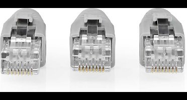 Nedis RJ45-Connector - RJ45 Pass Through - Stevig/Gesnoerd UTP CAT6 - Recht - Verguld - 10 Stuks - PVC - Grijs / Wit / Zwart - Doos