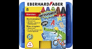 Eberhard Faber waskrijt - Winner - 8 stuks - kunststof etui - assorti - EF-524006